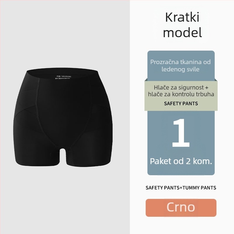 Ženske najlon bezšivne sigurnosne hlače, 3/4 dužine, podizanje stražnjice.