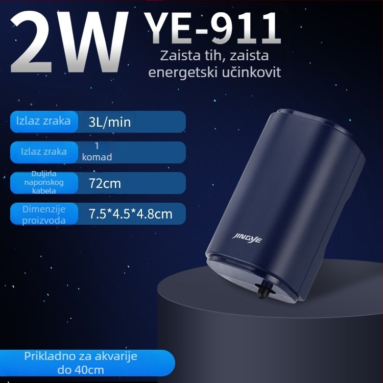 Jingye pumpa za oksigenaciju – za zlatne ribice, četveroglav aerator visokog protoka zraka, kućna vodena pumpa za akvarij, 1 kg