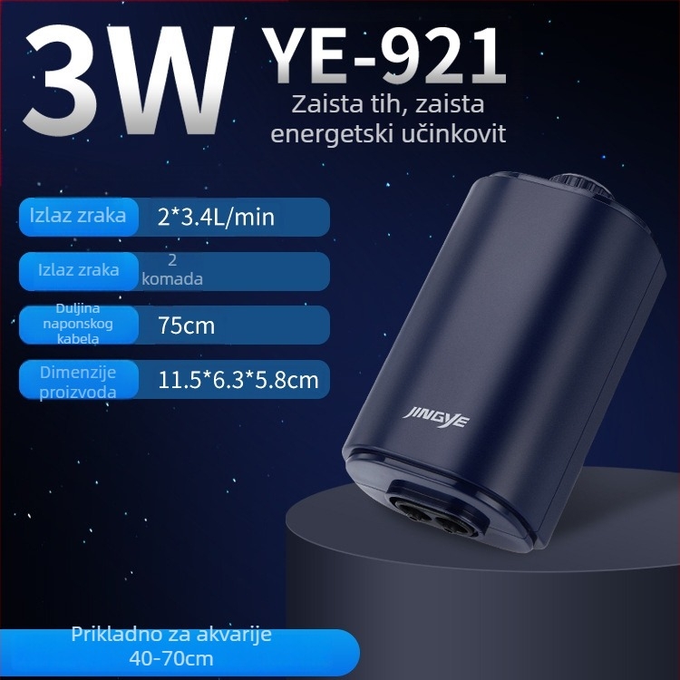 Jingye pumpa za oksigenaciju – za zlatne ribice, četveroglav aerator visokog protoka zraka, kućna vodena pumpa za akvarij, 1 kg
