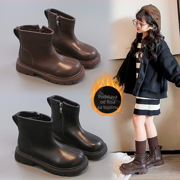 Martin čizme za djecu, podstavljene flisom, unisex, bočni zatvarač, gumeni đon, niska visina