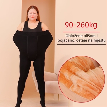 Ženske duga zimska flis tajice s visokim pojasom, dugi, vitkij kroj, srednja elastičnost