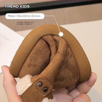 Djevojčice snježne čizme od umjetne kože; srednje visoko grlo; bočni zatvarač; PU uložak; PU potplat (Brand Bendi)