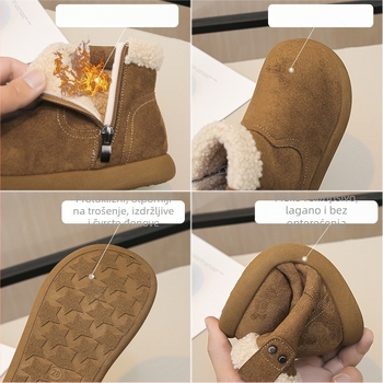 Djevojčice snježne čizme od umjetne kože; srednje visoko grlo; bočni zatvarač; PU uložak; PU potplat (Brand Bendi)