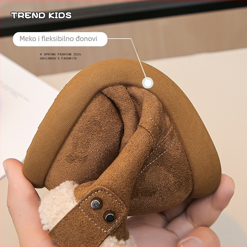 Djevojčice snježne čizme od umjetne kože; srednje visoko grlo; bočni zatvarač; PU uložak; PU potplat (Brand Bendi)