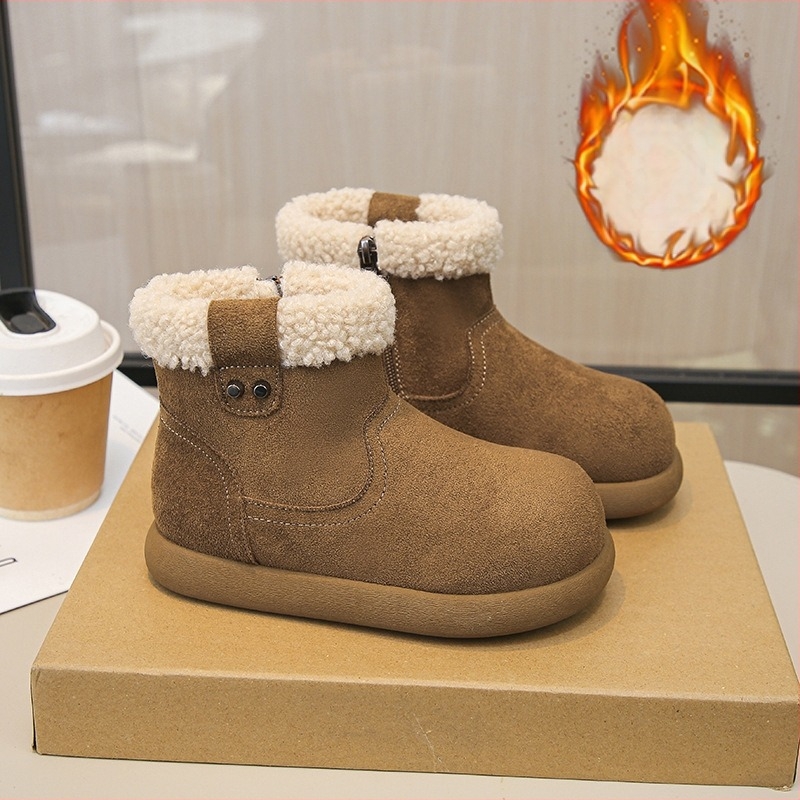 Djevojčice snježne čizme od umjetne kože; srednje visoko grlo; bočni zatvarač; PU uložak; PU potplat (Brand Bendi)