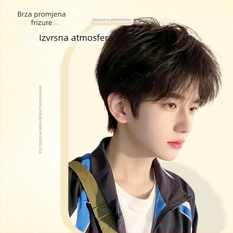 Muška perika od pravih ljudskih vlasi, potpuno ručno izrađena, model X01, povećava volumen i mijenja stil