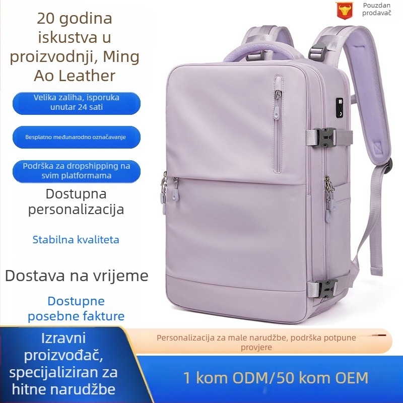 Putni ruksak s ulicnim stilom, Oxford platno, kutijast oblik, džep za prijenosno računalo, mekana ručka