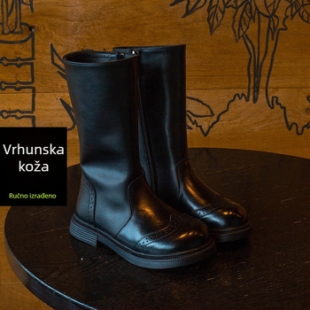 Dječje čizme viteza za djevojčice, s flis podstavom, gornji dio od prave kože, gumeni đon, bočni zatvarač