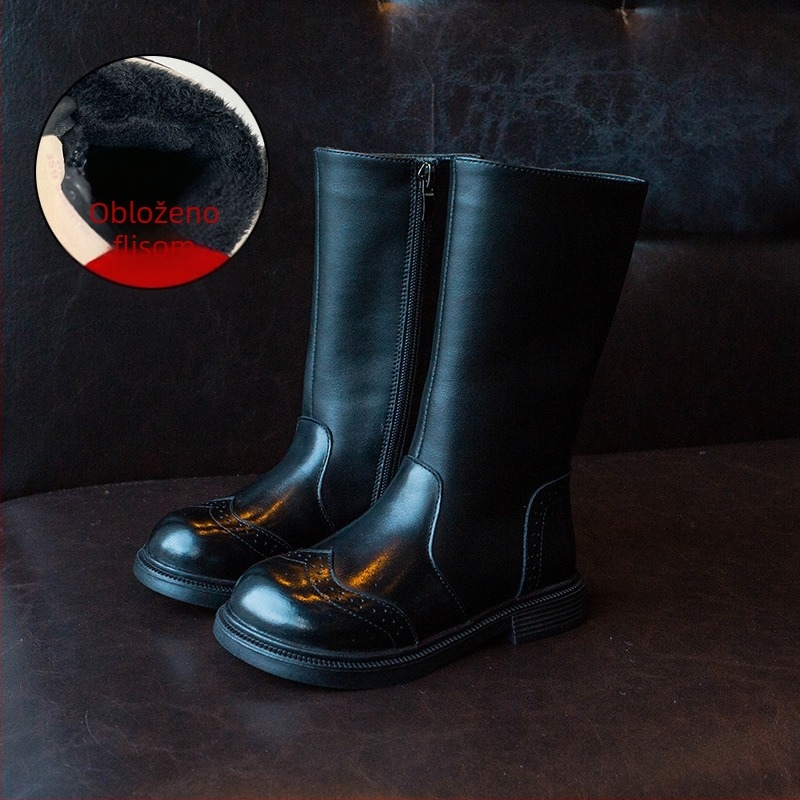 Dječje čizme viteza za djevojčice, s flis podstavom, gornji dio od prave kože, gumeni đon, bočni zatvarač