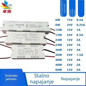 Napajanje za LED trak, ulaz 12V/24V, snaga 6W/12W/24W/36W, prekidačko napajanje, konstantnom napon, CE certifikat