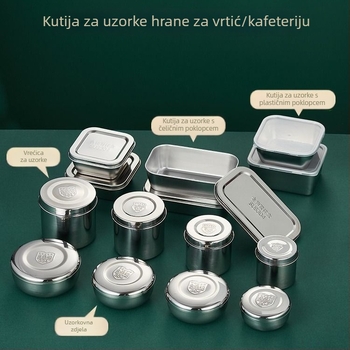 Kutija za uzorke od nehrđajućeg čelika 304, okrugla, mikrovalna sigurna, 500 komada