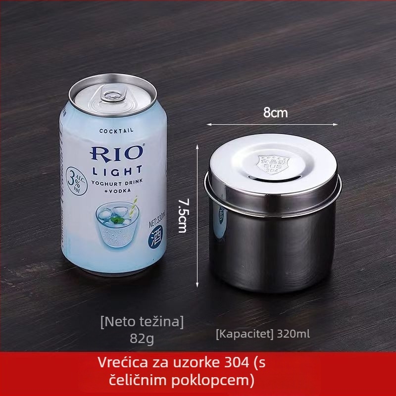 Kutija za uzorke od nehrđajućeg čelika 304, okrugla, mikrovalna sigurna, 500 komada