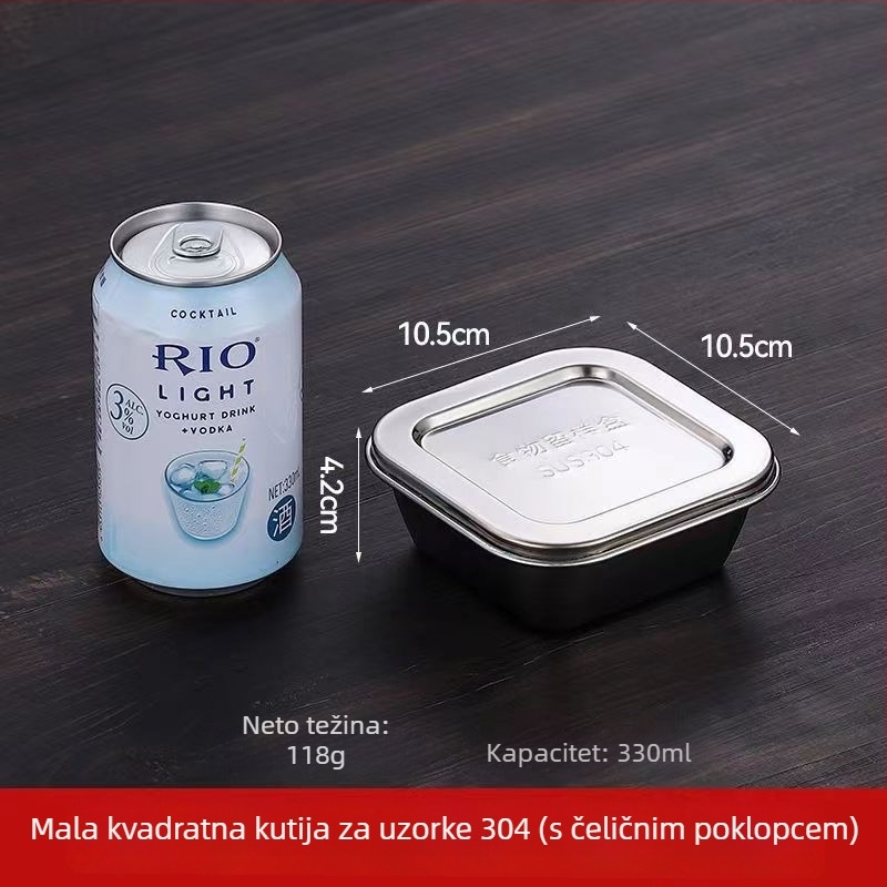 Kutija za uzorke od nehrđajućeg čelika 304, okrugla, mikrovalna sigurna, 500 komada