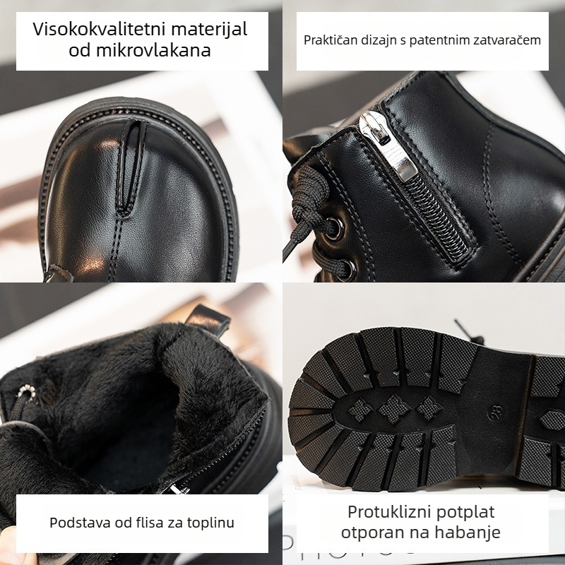 Martin čizme za djevojčice, od umjetne kože, srednja visina čizme, stražnji zatvarač, PU uložak, jesen-zima