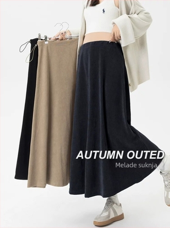 Trudnička A‑line midi suknja, poliester s elastanom, otporna na nabore