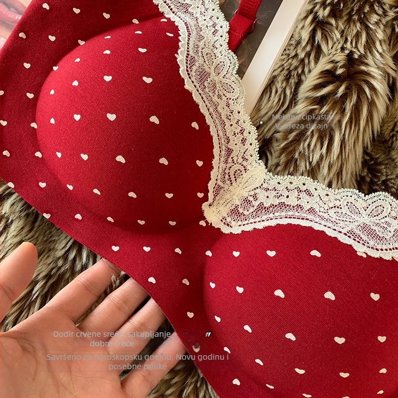 Bešiv set grudnjaka s čipkastim cvjetnim uzorkom, 3/4 košarica, čista pamuk s elastanom, podizanje i skupljanje, stražnje tri redova kukica, fiksne dvostruke naramenice