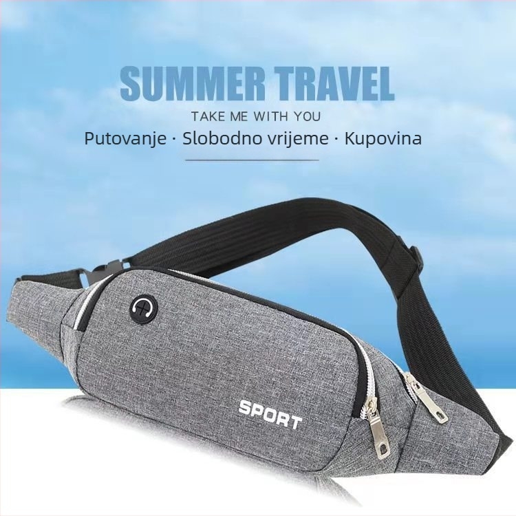 Crossbody torbica za poslovni stil od Oxford platna, zatvarač, unutarnji džepovi za telefon i identifikacijski dokument, trodimenzionalni vanjski dizajn