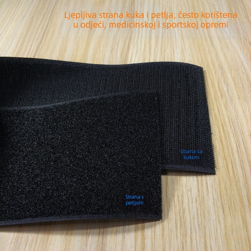Velcro traka za šivanje na odjeći, obući i kapama; 50% najlon + 50% poliester.