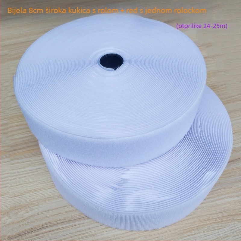 Velcro traka za šivanje na odjeći, obući i kapama; 50% najlon + 50% poliester.