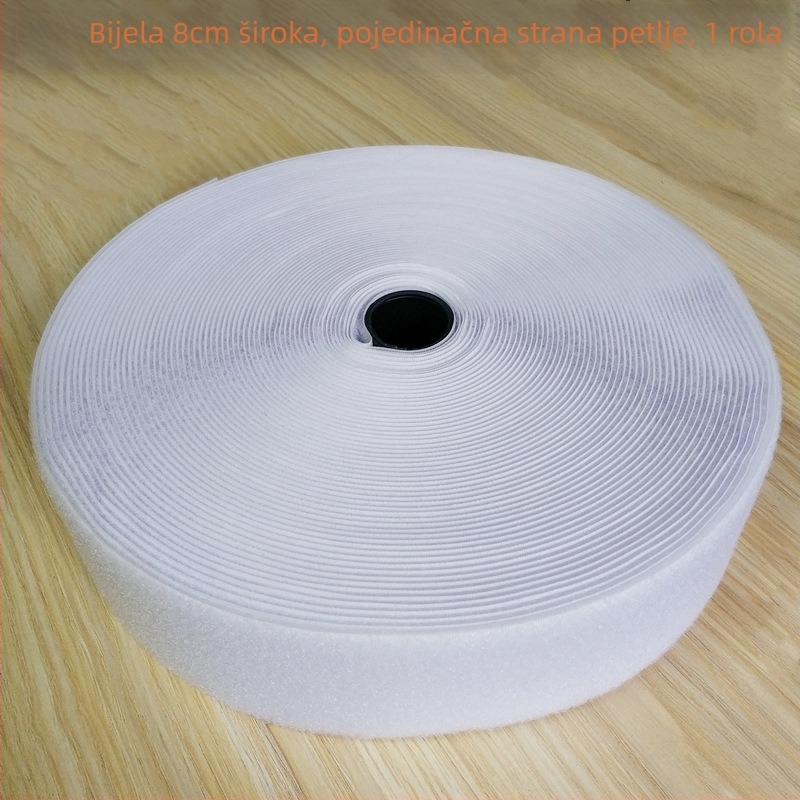 Velcro traka za šivanje na odjeći, obući i kapama; 50% najlon + 50% poliester.
