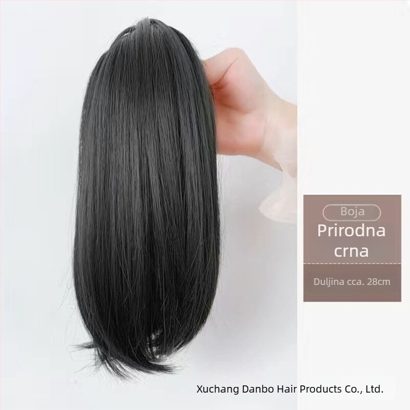 Clip-in ponytail s unutarnjim mehanizmom gumba, kosa od visokotemperaturnog svile, nije pogodno za bojanje ili uvijanje, 80 g