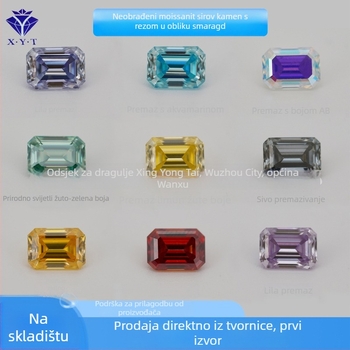Xing Yong Tai Moissanite emerald-cut pravokutni slobodni kamen, čistoća VVS, poliran, umjetni dragulj