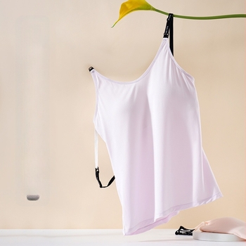 Top za dojenje s integriranim jastučićima za grudi, nježan prema koži celulozno vlakno 80–90%, okrugli izrez, srednja debljina, za sve sezone