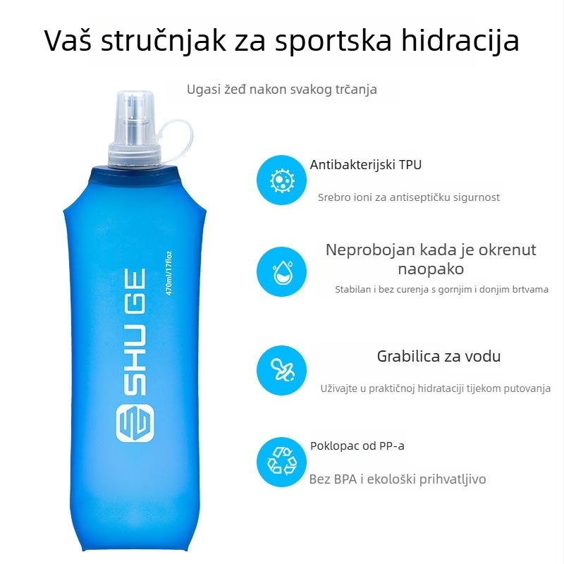 Sportska torba za struk s sklopnim silikonskim spremnikom za vodu, vodootporna, ultra lagana, otporna na habanje, za trčanje