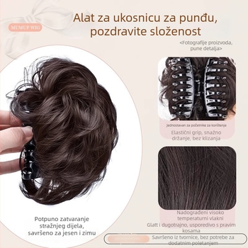 Perika s repom i hvatanjem, model cvjetna pupoljka kugla, žica visoke temperature, mehanizam, za dame, nije za bojanje ili uvijanje