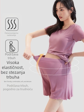 Trudničke šorts za ljeto, tanki Ice Silk materijal, prozračni, širokih krojeva, viskoza sa spandeksom