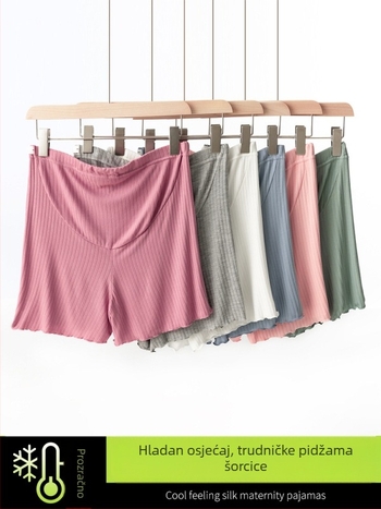 Trudničke šorts za ljeto, tanki Ice Silk materijal, prozračni, širokih krojeva, viskoza sa spandeksom