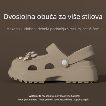 Ženske EVA perforirane sandale s debelim potplatom oko 8 cm, prozračne, povećavaju visinu, EVA gornji dio, injekcijski oblikovana podloga