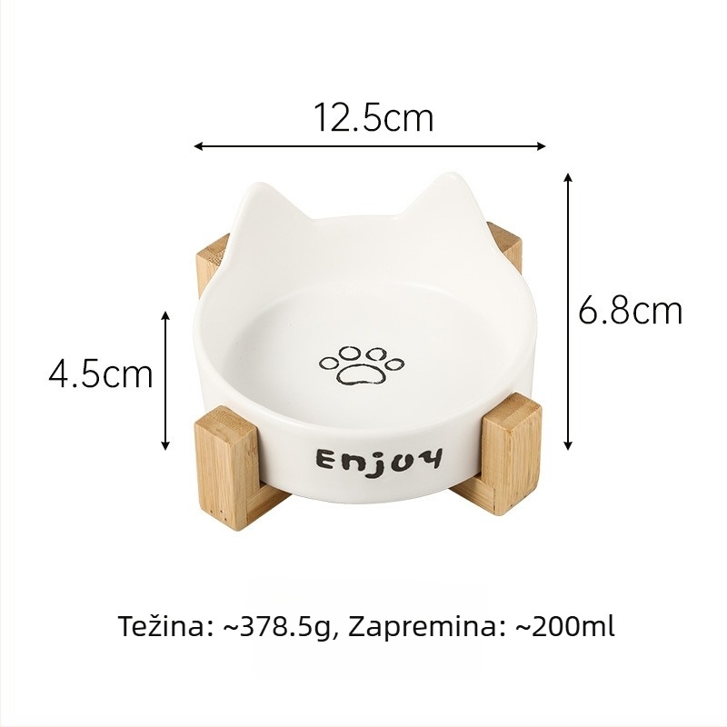 Keramička zdjela za mačke, zdjela za hranu i vodu, s anti-tip dizajnom, autorizirana privatna marka
