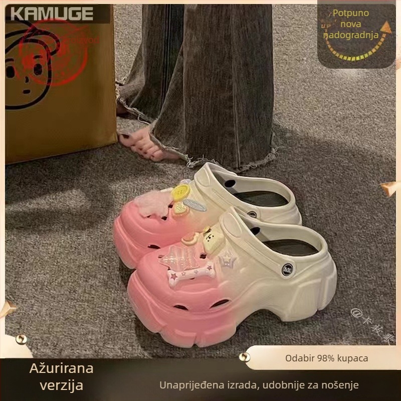 Ženske Crocs-stil sandale s EVA gornjim dijelom i EVA potplatom, 7 cm platforma, lagane i protuklizne