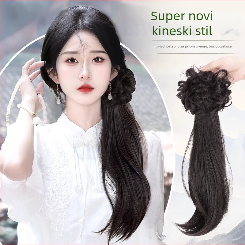 Perika s konjskim repom, vlakna otporna na visoke temperature, mehanski obrađena, za žene, Yunxiu Wig, model 1585256
