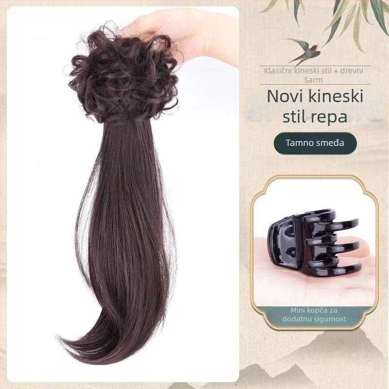Perika s konjskim repom, vlakna otporna na visoke temperature, mehanski obrađena, za žene, Yunxiu Wig, model 1585256