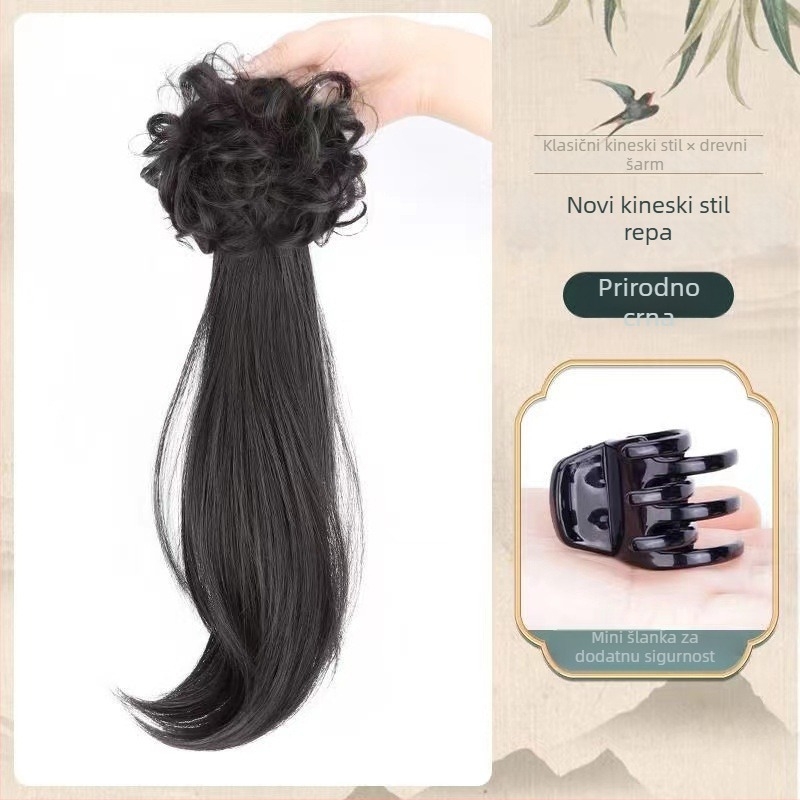 Perika s konjskim repom, vlakna otporna na visoke temperature, mehanski obrađena, za žene, Yunxiu Wig, model 1585256