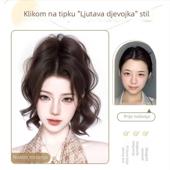 Perika Mermaid Ponytail, veliki valovi, visokotemperaturni svilen materijal, mehanizam s kopčom