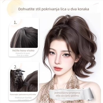 Perika Mermaid Ponytail, veliki valovi, visokotemperaturni svilen materijal, mehanizam s kopčom