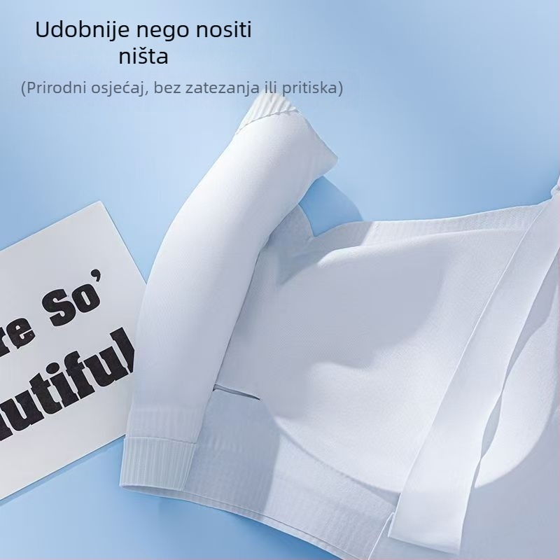Materinski grudnjak za dojenje, pamuk, fiksni naramenice, tanke oblikovane košarice, stražnje zatvaranje s četiri reda kukica, pogodan za sve faze trudnoće i dojenja