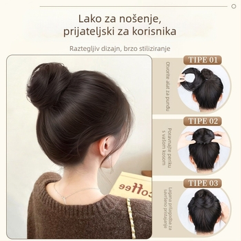 Ručno izrađena perika za rep, visokotemperaturni svileni materijal, model Bird's Nest Hair Ring, nije za bojanje