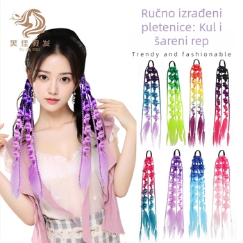 Fujia perika s ponytail Lantern Bubble Twist pletenicama, duga, ručno tkana, visokotemperaturna žica, nije pogodno za vruće bojanje