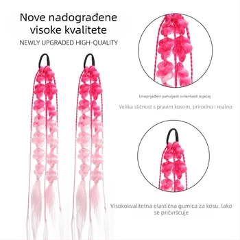 Fujia perika s ponytail Lantern Bubble Twist pletenicama, duga, ručno tkana, visokotemperaturna žica, nije pogodno za vruće bojanje
