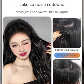 Kenny Wig perjani dodatak za kosu s ušnim držačem, jednoslojni bezšavni dizajn, pozorišni dodatak u idol stilu