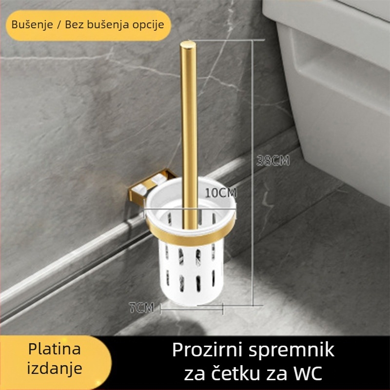 Držač ručnika za kupaonicu, sklapan, bez bušenja, aluminijska legura s platinskim završetkom, 2 sloja
