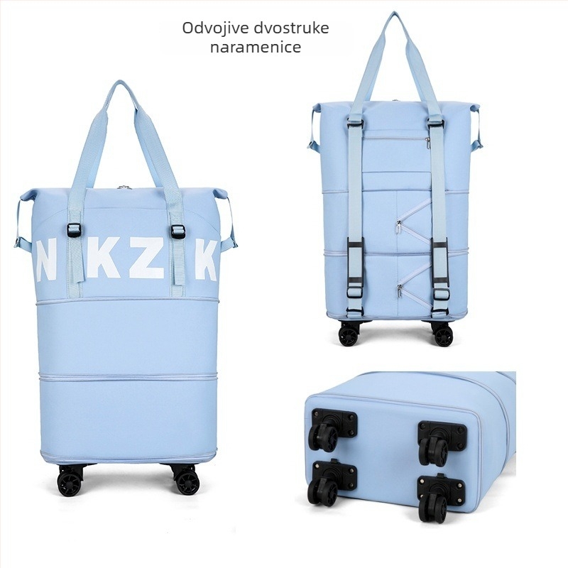 Nkzk Ruksak s kotačićima za putovanja, kapacitet 20–35L, Oxford tkanina, vodootporan i otporan na habanje, podjela suho-mokro, unisex, za školsku upotrebu