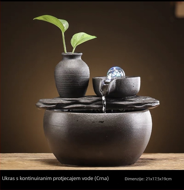Stolni keramički vodeni ukras s glaziranjem – moderni minimalistički stil, zen mini krajolik za ured i dnevni boravak