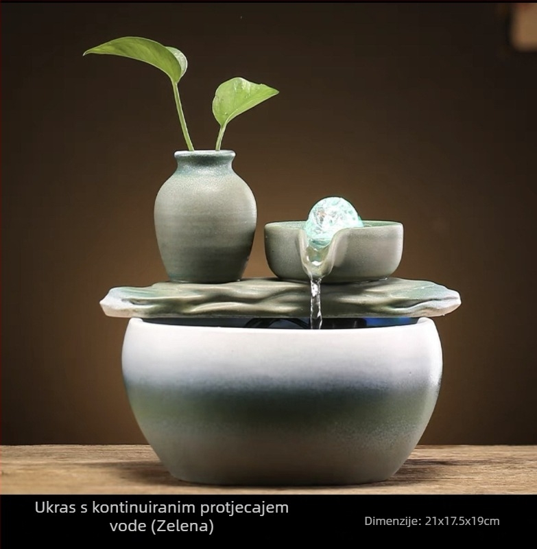 Stolni keramički vodeni ukras s glaziranjem – moderni minimalistički stil, zen mini krajolik za ured i dnevni boravak