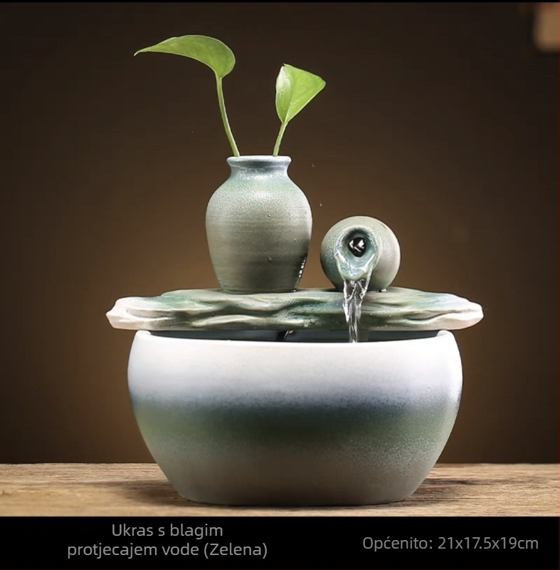 Stolni keramički vodeni ukras s glaziranjem – moderni minimalistički stil, zen mini krajolik za ured i dnevni boravak