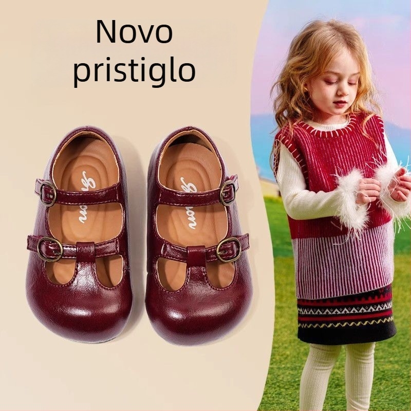 Dječje kožne cipele za djevojčice, Velcro kopčanje, niski profil, prozračne, PVC đon